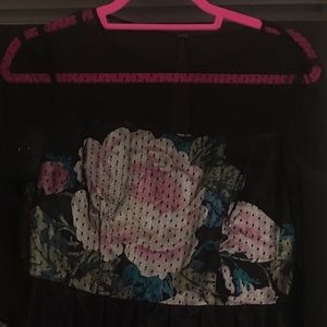 S.L. Fashions Polka Dot illusion w/ Flowers